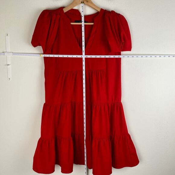 Tuckernuck Kenzo Dress Size XS Red Mini Long Sleeve Pomander Place - Picture 16 of 16